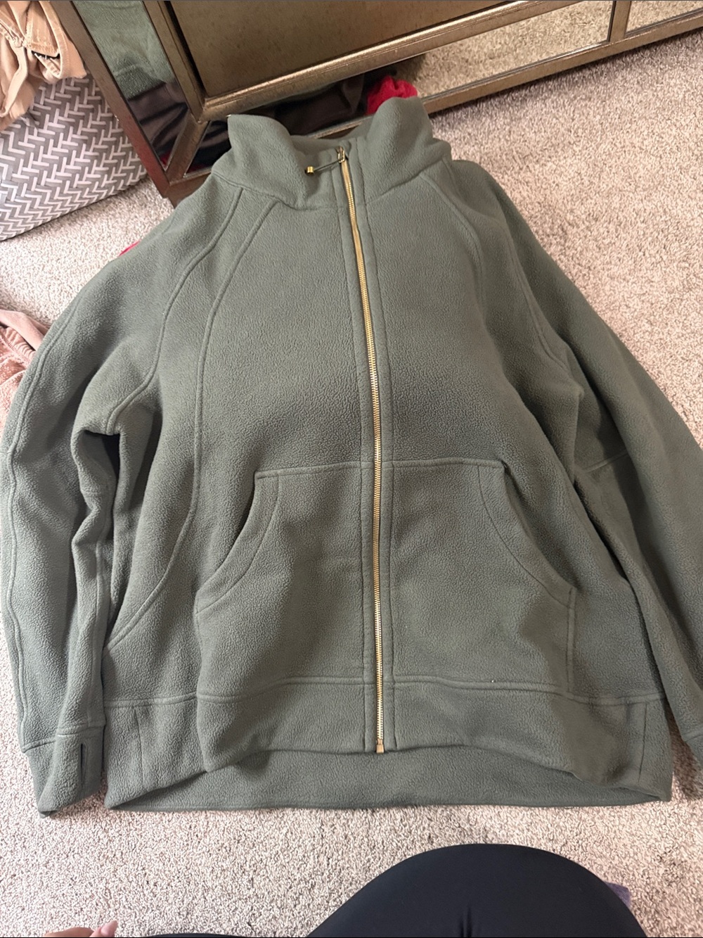 lululemon athletica Olive Green Full-Zip Fleece Jacket